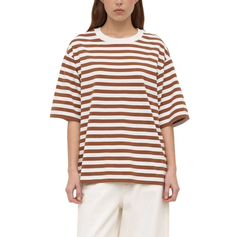 Assembly Label Monte Stripe Cotton Short Sleeve Tee Earth Antique White image number 0